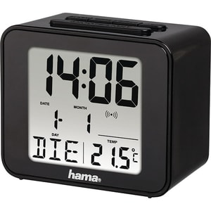 Ceas cu alarma HAMA Cube 00186304, DCF radio, negru