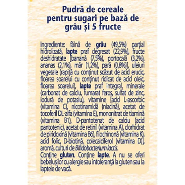 Cereale NESTLE Somn usor - Grau cu 5 Fructe 12417651, 8 luni+, 250g