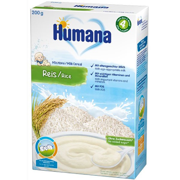 Cereale Humana Cu Lapte Si Fulgi De Orez 77560 4 Luni 200g