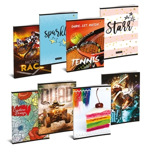 Set 10 caiete pentru scoala ASTRA POLONIA, dictando, A4, 52 file, legatura capsata, diverse modele