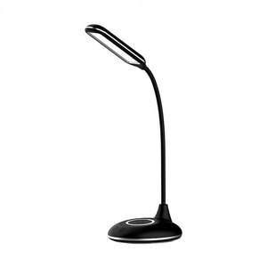 Lampa birou LED V-TAC 8604, 5W, Incarcator Wireless, negru