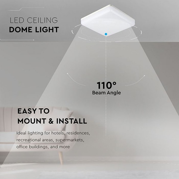 Plafoniera LED V-TAC 13979, 25W, 2500lm, alb