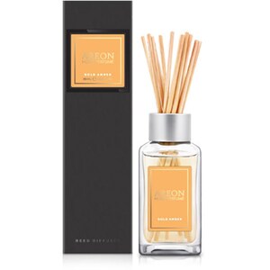Odorizant cu betisoare AREON Home Perfume Gold Amber Black Line, 85ml 