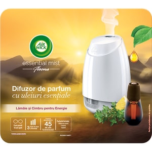 Difuzor de parfum AIR WICK Essential Mist alb cu Lamaie si Cimbru, 20 ml 