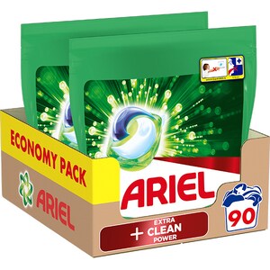 Detergent capsule ARIEL All in One PODS + Extra Clean Power, 90 spalari