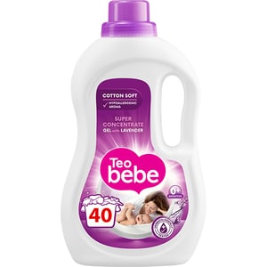 Detergent lichid TEO BEBE Cotton Soft Lavender, 2.2l, 40 spalari
