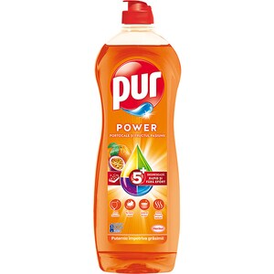 Detergent de vase PUR  Power 5+ Orange & Maracuja, 750ml