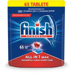 Detergent pentru masina de spalat vase FINISH All in One Max, 65 tablete