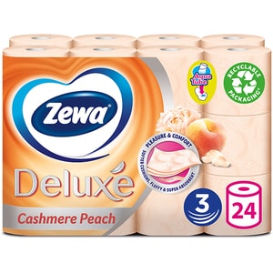 Hartie igienica ZEWA Deluxe Cashmere peach, 3 straturi, 24 role