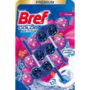 Odorizant toaleta BREF Color Aktiv Flower, 3 x 50g