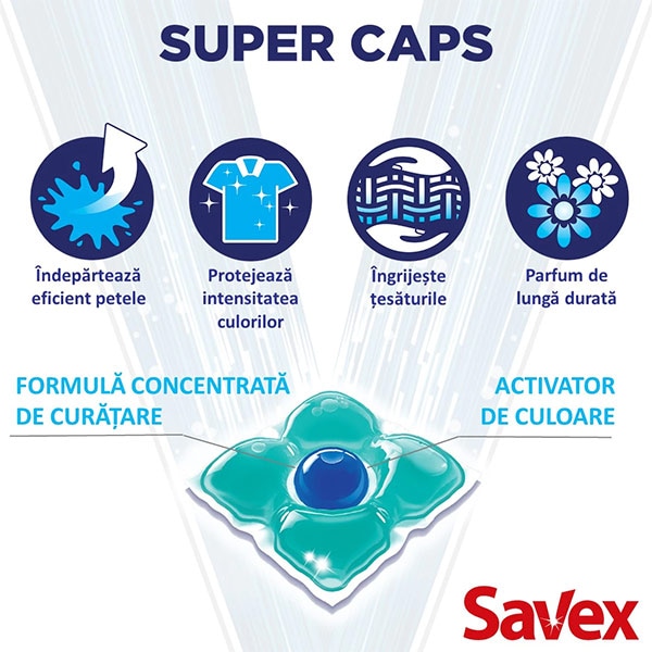 Detergent capsule SAVEX Super Caps Fresh, 42 spalari