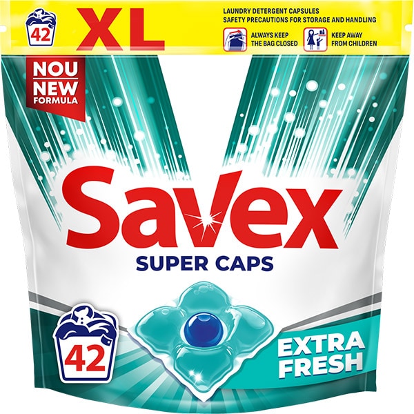 Detergent capsule SAVEX Super Caps Fresh, 42 spalari
