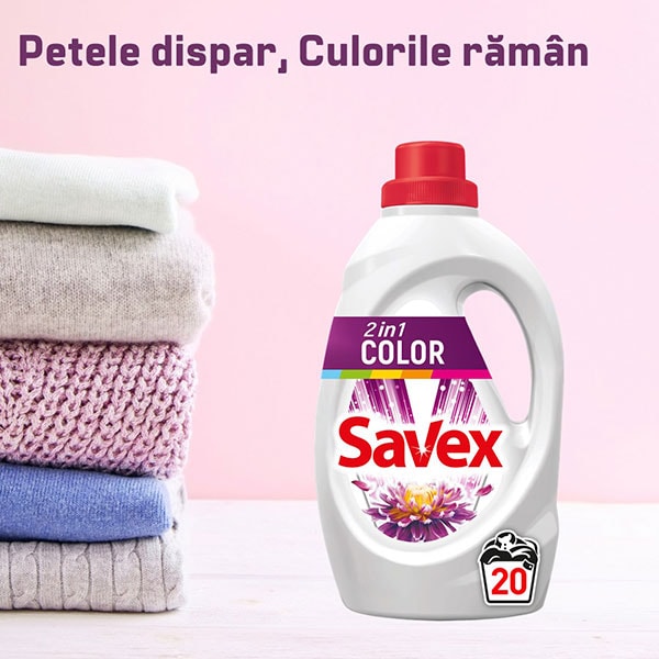 Detergent lichid SAVEX 2in1 Color, 4.4l, 80 spalari