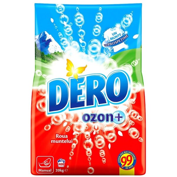Detergent manual DERO Ozon+ Roua muntelui, 20 kg, 200 spalari