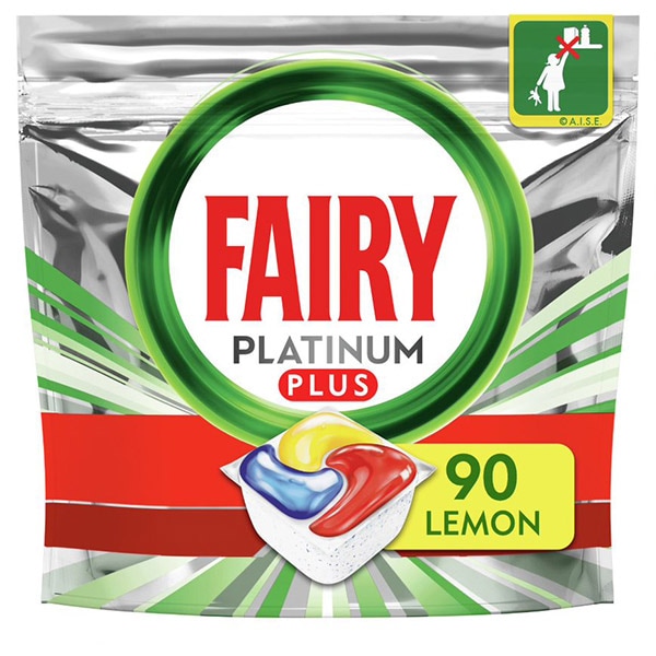 Detergent pentru masina de spalat vase FAIRY Platinum Plus Lemon, 90 capsule