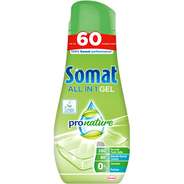 Detergent pentru masina de spalat vase SOMAT Pro Nature Gel, 960 ml