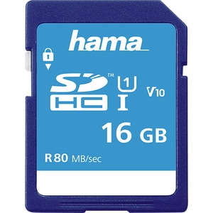 Card de memorie HAMA 124134, SDHC, 16GB, 80MB/s, clasa 10/U1/V10, UHS-I