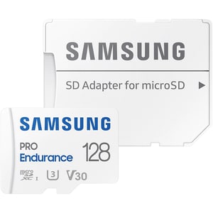 Card de memorie SAMSUNG PRO Endurance, microSDXC, 128GB, 100MB/s, clasa 10/U3/V30, UHS-I, adaptor