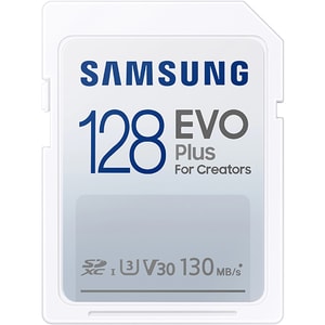 Card de memorie SAMSUNG EVO Plus, SDXC, 128GB, 130MB/s, clasa 10/U3/V30, UHS-I