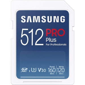Card de memorie SAMSUNG PRO Plus, SDXC, 512GB, 160MB/s, clasa 10/U3/V30, UHS-I