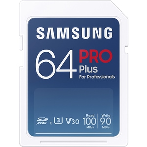 Card de memorie SAMSUNG PRO Plus, SDXC, 64GB, 100MB/s, clasa 10/U3/V30, UHS-I