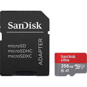 Card de memorie SANDISK Ultra, microSDXC, 256GB, 120MB/s, clasa 10/U1/A1, UHS-I, adaptor