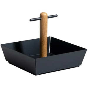 Tava fructe SPIN Cora, 28.2 x 28.2 cm, metal-lemn, Negru