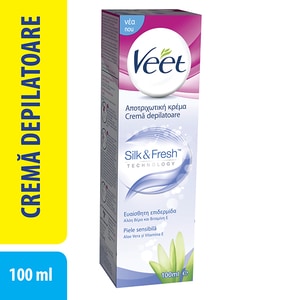 Crema depilatoare VEET, cu Aloe Vera si Vitamina E pentru piele sensibila, 100ml