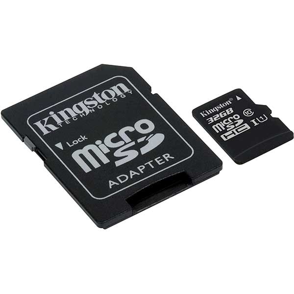 Card de memorie KINGSTON Canvas Select microSDHC 32GB, clasa 10 UHS-I, 80 MBs, adaptor