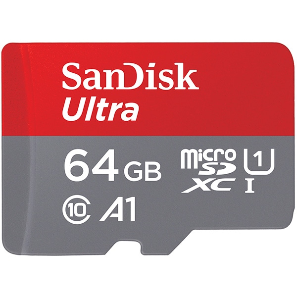 Card de memorie SANDISK Ultra microSDXC 64GB, clasa 10 A1 UHS-I, 100MBs, adaptor