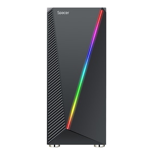 Carcasa PC SPACER SPCS-GC-THOR, USB 3.0, fara sursa, RGB, negru