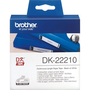 Banda etichete BROTHER DK-22210, 29 mm, 30,48 m, Negru pe Alb