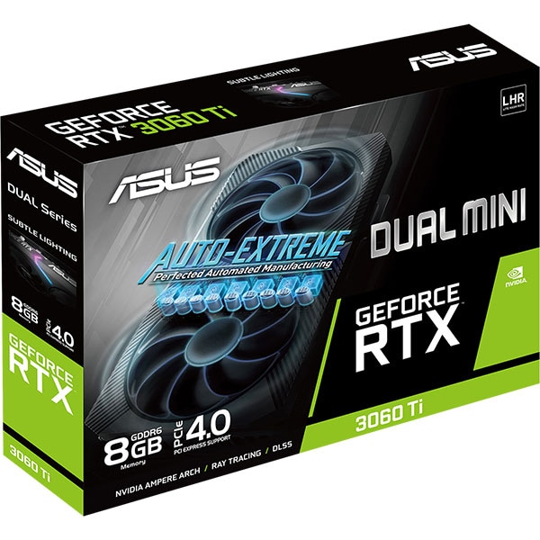 Placa video ASUS DUAL GeForce RTX 3060 Ti V2 MINI, 8GB GDDR6, 256bit, DUAL-RTX3060TI-8G-MI