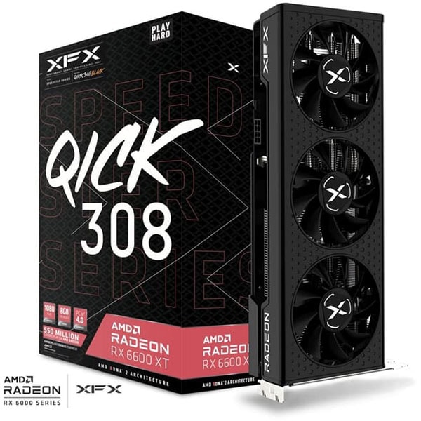 Placa video XFX Speedster QICK 308 AMD Radeon RX 6600 XT Black, 8GB GDDR6, 128bit, RX-66XT8LBDQ