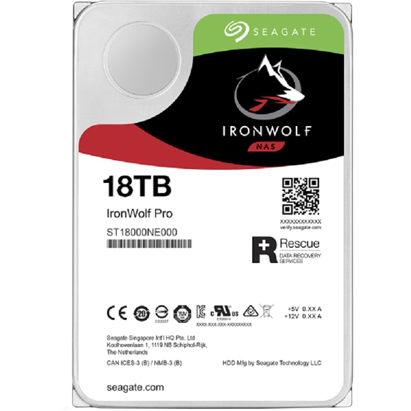 Hard Disk NAS SEAGATE IronWolf Pro, 18TB, 7200RPM, SATA3, 256MB, ST18000NE000