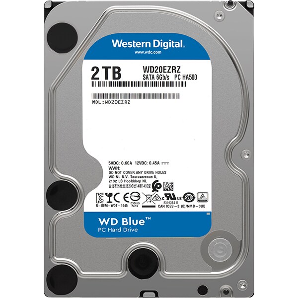 Hard Disk desktop WESTERN DIGITAL Blue, 2TB, 5400 RPM, SATA3, 64MB, WD20EZRZ