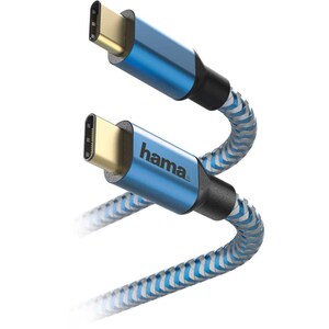 Cablu date HAMA Reflective 183288, Type C - Type C, 1.5m, albastru