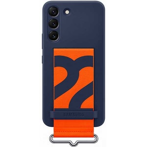 Husa telefon SAMSUNG Silicon Cover Strap pentru Galaxy S22, EF-GS901TNEGWW, Navy