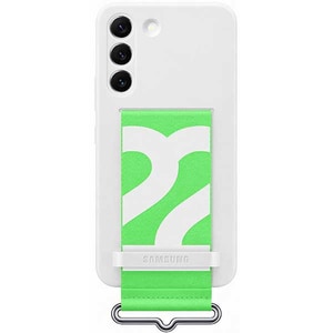Husa telefon SAMSUNG Silicon Cover Strap pentru Galaxy S22, EF-GS901TWEGWW, White