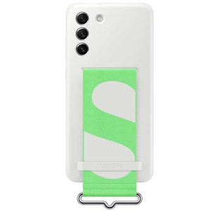 Husa telefon SAMSUNG Silicone Cover Strap pentru Galaxy S21 FE, EF-GG990TWEGWW, White