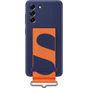 Carcasa Silicone Cover Strap pentru SAMSUNG Galaxy S21 FE, EF-GG990TNEGWW, albastru inchis