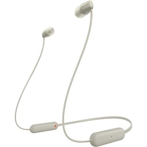 Casti SONY WI-C100C, Bluetooth, In-ear, Microfon, bej