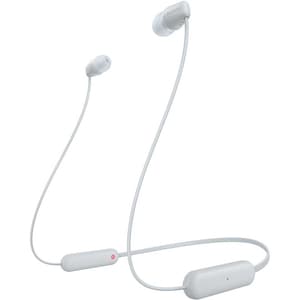 Casti SONY WI-C100W, Bluetooth, In-ear, Microfon, alb