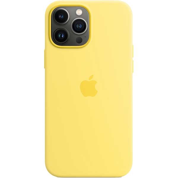 Husa telefon APPLE Silicone Case cu MagSafe pentru iPhone 13 Pro Max, MN6A3ZM/A, Lemon Zest