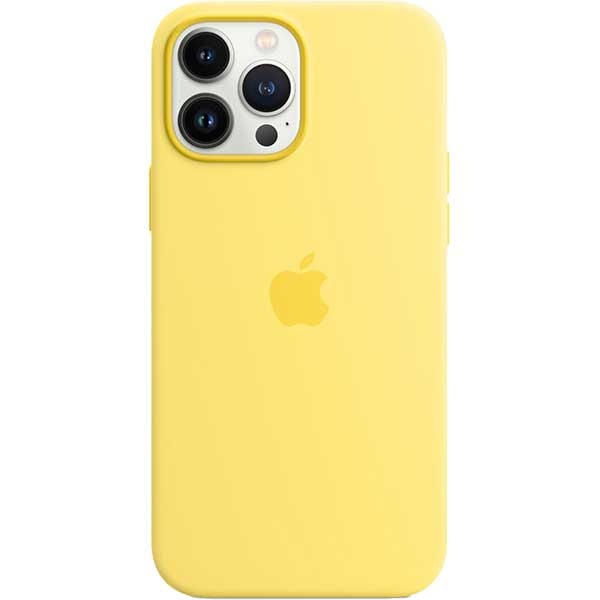 Husa telefon APPLE Silicone Case cu MagSafe pentru iPhone 13 Pro Max, MN6A3ZM/A, Lemon Zest