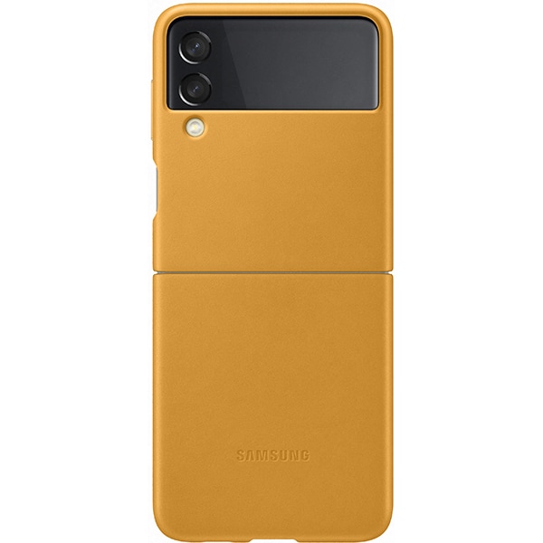 Husa telefon SAMSUNG pentru Galaxy Z Flip3, EF-VF711LYEGWW, piele, galben mustar