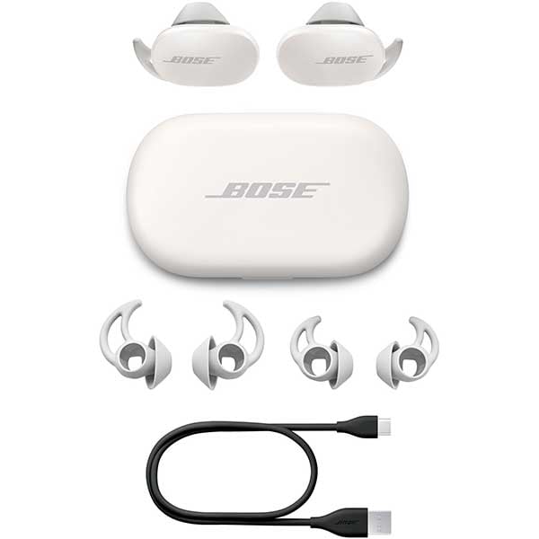 Casti BOSE QuietComfort Earbuds, True Wireless, Bluetooth, In-Ear, Microfon, Carcasa Incarcare Wireless, Noise Cancelling, Soapstone
