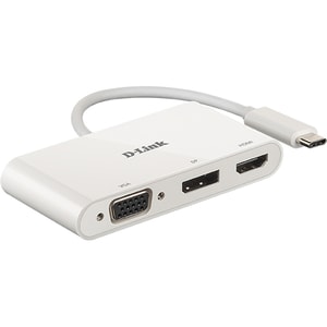 Hub USB Type-C D-LINK DUB‑V310, HDMI, DisplayPort, VGA, alb
