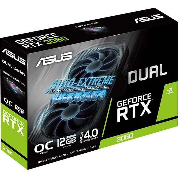 Placa video ASUS Dual NVIDIA GeForce RTX 3060 V2 OC Edition, 12GB GDDR6, 192bit
