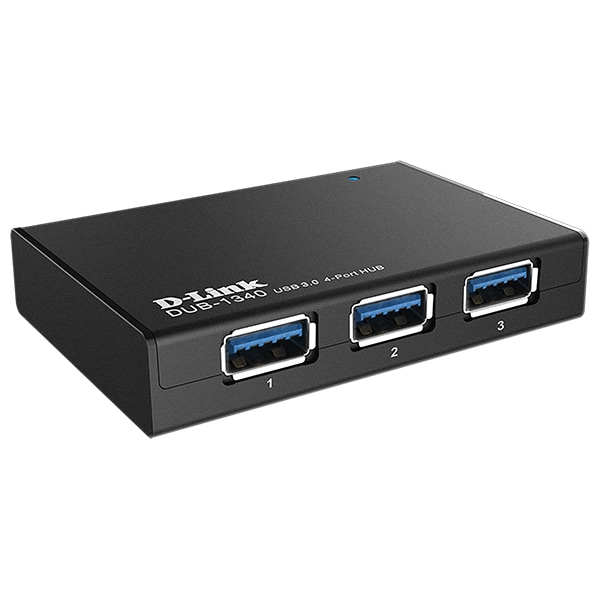 Hub USB D-LINK DUB-1340, USB 3.0, negru